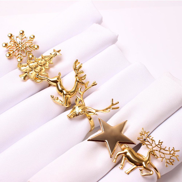 Servietringe Jul Thanksgiving Holidays Julepynt Julepynt ca 6 stk / snemand