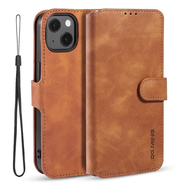 (Til iPhone 12 Pro Max) DG.MING Vintage PU-læder mobilcover med k grå