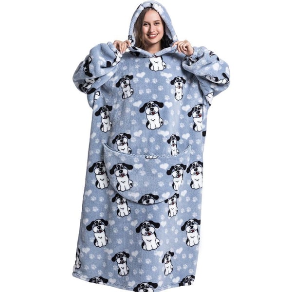 140CM-overdimensioneret sweatshirttæppe med hættetrøje Blød varm fleece Ba hund 1