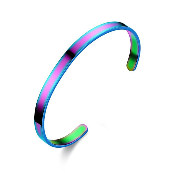 Titanstål C-formad vanligt bandurarmband med justerbar stängning 6mm färgglada inga ord