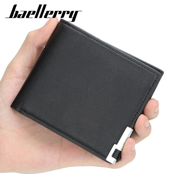 Baellerry Short Style Mænd Business tegnebøger Læder Simple Short sort 11 cm * 9,5 cm * 2 cm