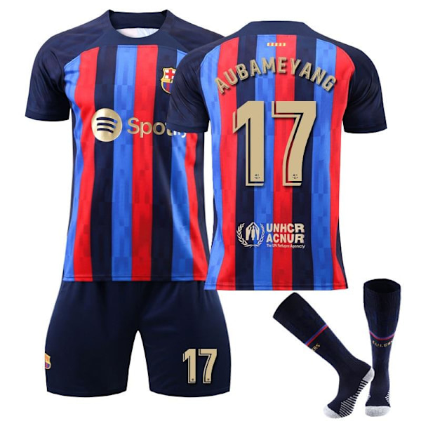 jalkapallo jersey jalkapallo vaatteet jersey fc barcelona messi pedri auba #17 sokker #XS