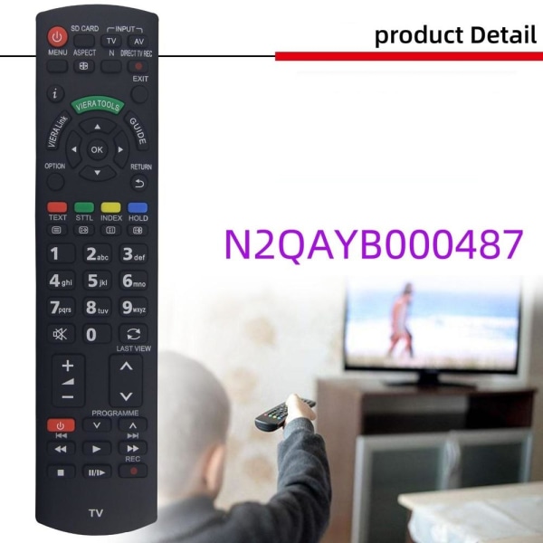fjärrkontroll ersättning remote för Panasonic N2QAYB000752 00048 N2QAYB000487
