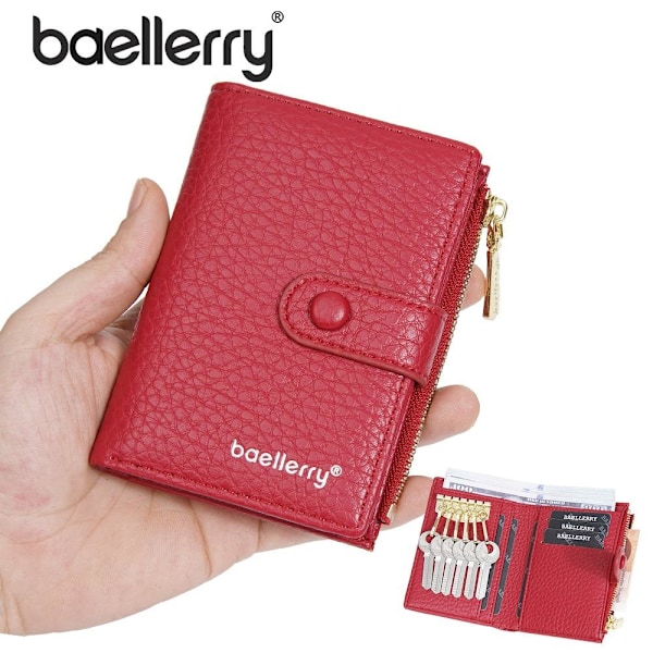 Baellerry Fashion Short Wallet RFID-blockerande Mini-dragkedja m gulbrun