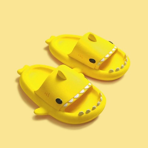 tøfler haj shark tøfler shark slides barnas tøfler gul 170 (innvendig 17 cm)