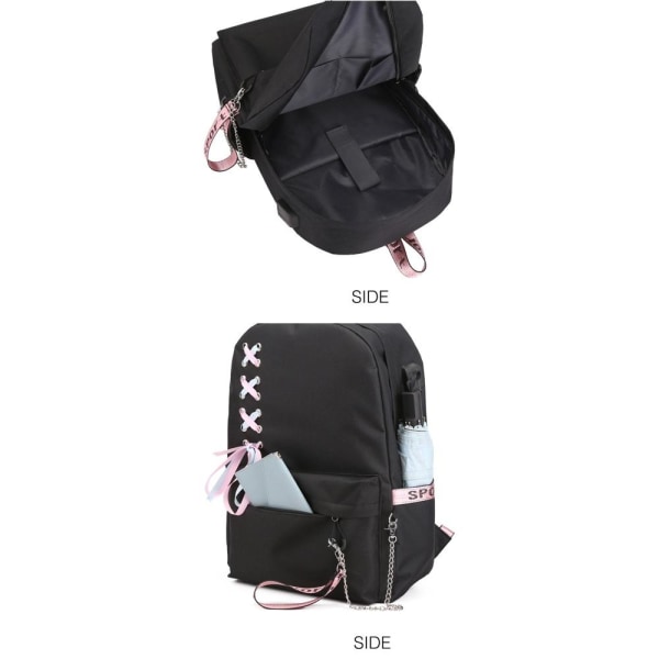 stitch rygsæk børn rygsække rygsæk med USB stik 1stk lyserød 2
