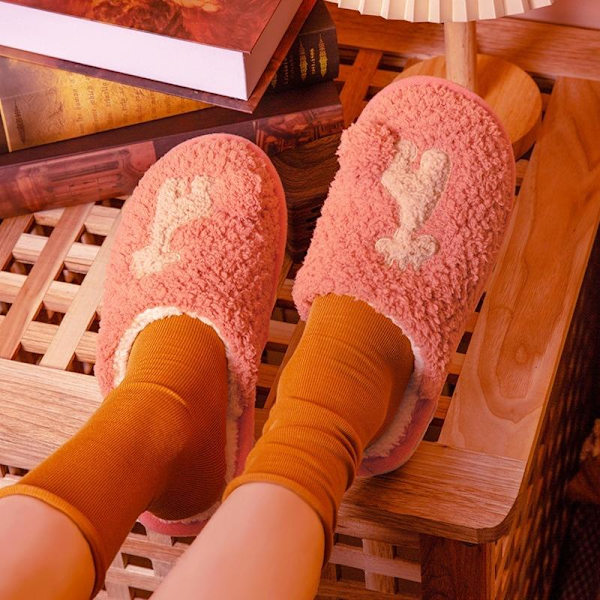 mjuktofflor morgontofflor tofflorna faux fur tofflor rosa 40-41 (insida 26cm)