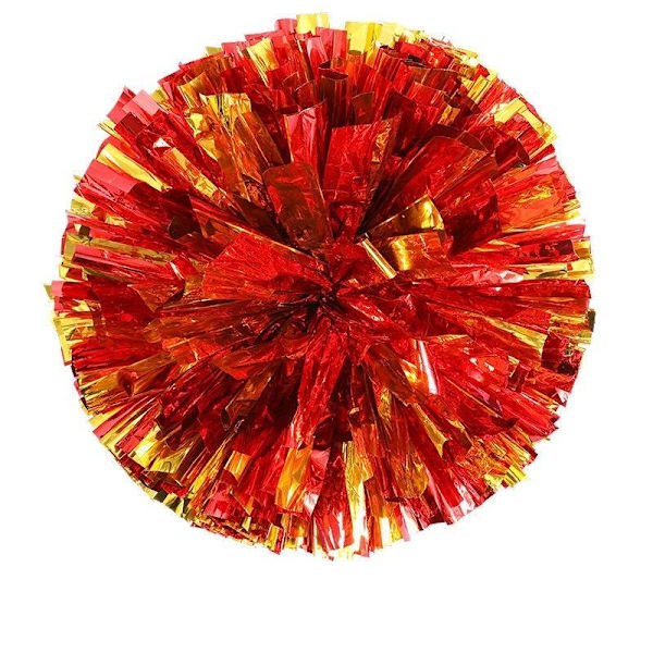 2 cheerleader-cheerleader-pom pom-juhlaurheilupelikilpailuun punainen kullalla