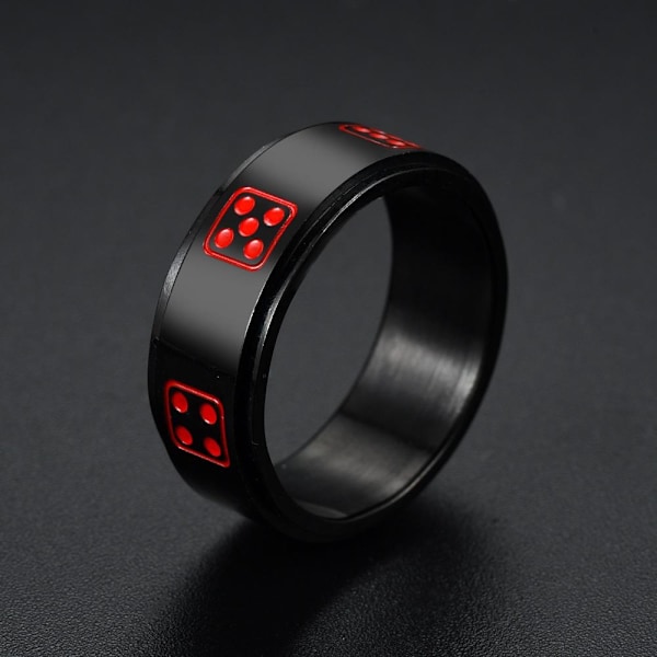 Lucky Cat Titanstål Roterbar Ring: En Stjerne Måne Personlighet 8 mm terningtype nr. 8
