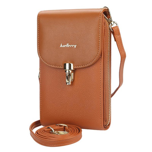 Baellerry Kvinder Crossbody Taske Clutch Læder Kortholder Telefon Svart 18.5cm*10cm*5cm