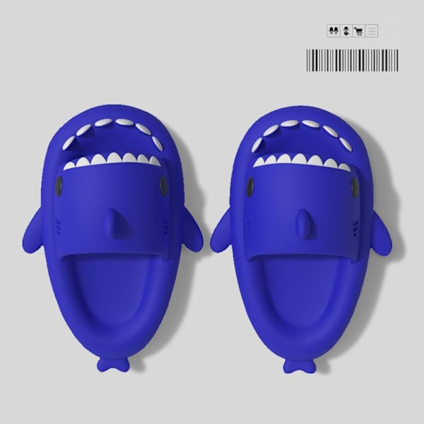 tøfler haj shark tøfler shark slides barnetøfler blå 150 (innvendig 15 cm)