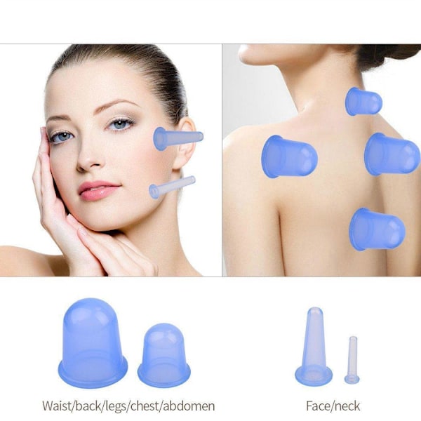7 massagekopper pakke cupping helkropsmassage hjemmevakuumkop 7. gennemsigtig