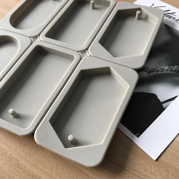 ljusformar ljus stearinljus DIY gjutformar i silikonform Två rektanglar ellipser polygoner