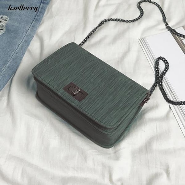 Läderväska Axelremsväska Crossbody-påse Rosa