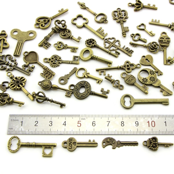 charms smykker øreringe nøgler pack diy pack 50 stk