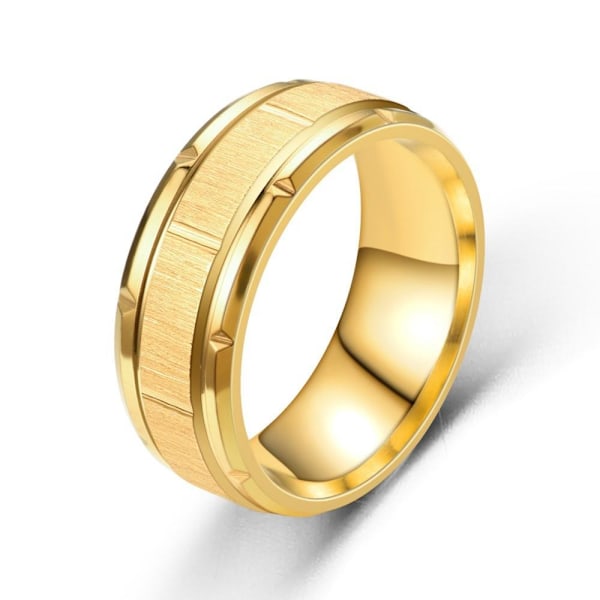 Titanium Steel Batch Flower Ring - dominera din stil med denna u 8mm silver nr 8