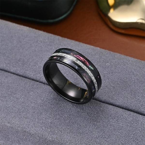 Sofistikoitu silkki kolmikerrosinen kaksoiskupliöljytipan renka - elegantti musta 8mm silkki kaksoiskuori Nro 9