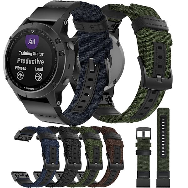 armband tyg Garmin Fenix 7 Fenix 6/5 22mm grön