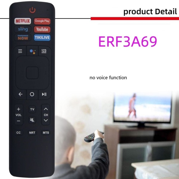 fjernbetjening udskiftning fjernbetjening til Hisense VU ERF3F69V ERF3I69V erf3a69
