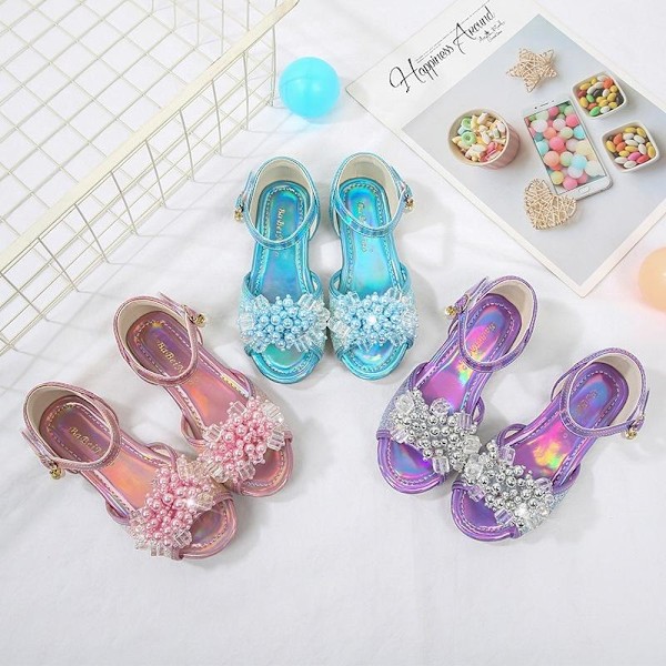 elsa Princess lasten kengät vaaleanpunaisilla paljeteilla 19 cm / størrelse 29