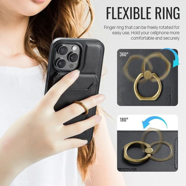 (Til iPhone 16 Plus) MagSafe Telefoncover med roterende ring og olivgrøn