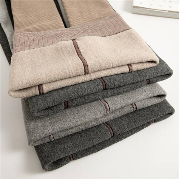 Vinter varma fleece fodrade strumpbyxor leggings dam varma scrun Mörkgrå Leggings utan strumpor