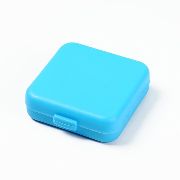 tablett dosett pillerburk medicin låda piller behållare 4 fack blå