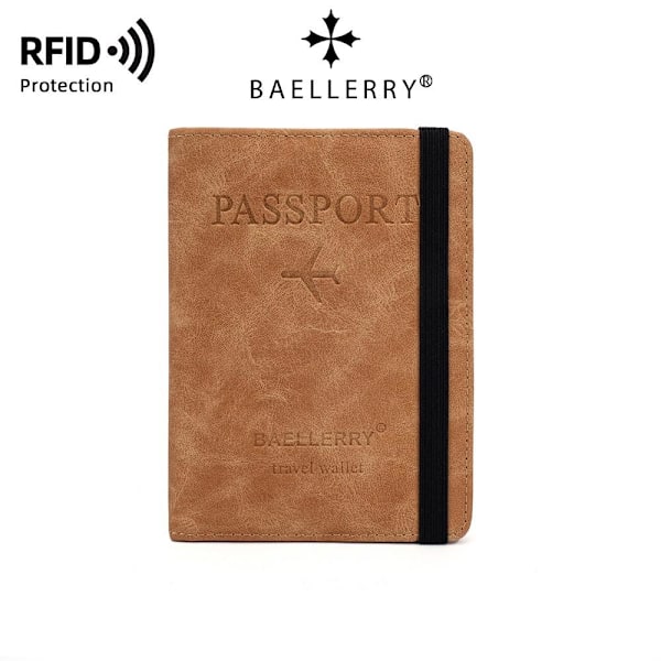 Baellerry RFID Passholder Reiselommebok for kvinner - sandblåst kaffe