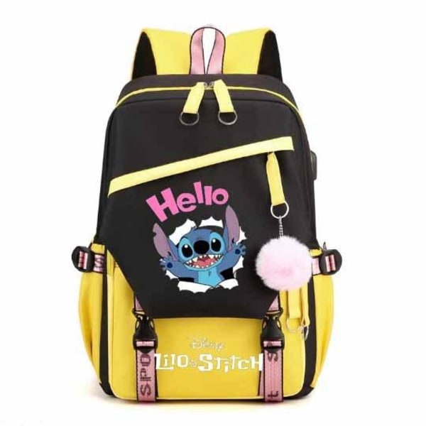 stitch reppu lasten reput reppu USB-liitännällä 1kpl keltainen 2