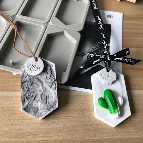 ljusformar ljus stearinljus DIY gjutformar i silikonform Två rektanglar ellipser polygoner