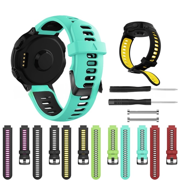 armbånd silikon Garmin Forerunner 735xt/220/230/235/Approach S20 mintgrønn/svart