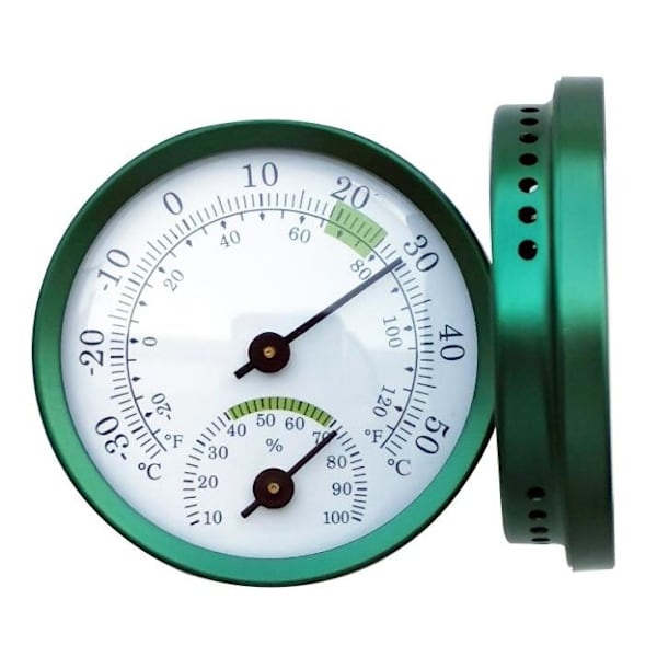 2-i-1 termometer hygrometer temperatur- og fugtighedsmåler indeni grøn 1 stk