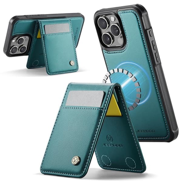 (Til iPhone 16 Pro Max) Etui med RFID-beskyttelse og aftageligt design grøn