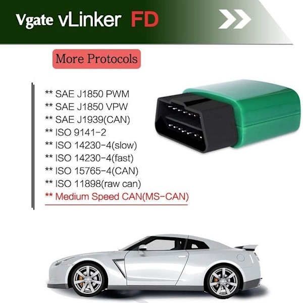 VLinker FD Bluetooth 3.0 Android-skanneri auton vikavirheiden diagnosointiin kuten kuvassa