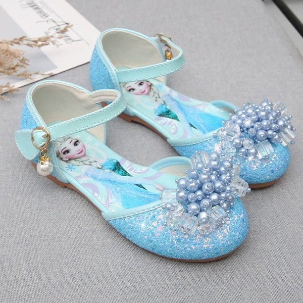 elsa prinsess skor barn flicka med paljetter blå 20cm / size32