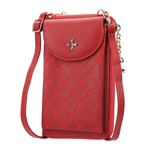 Baellerry Ladies Phone Bags Leather Crossbody Shoulder Bag Elega Röd 19cm*11cm*4.5cm