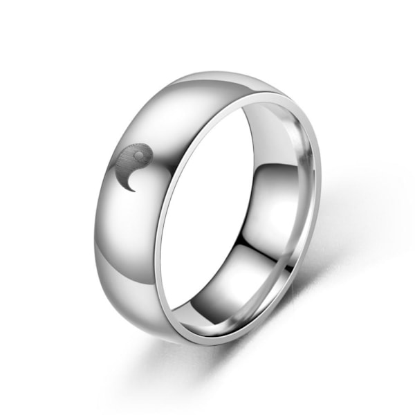 Tai Chi titaaniteräs pari - ajaton Bagua-kuvio kaiverrettu 6mm teräksen värinen naisten malli Nro 12