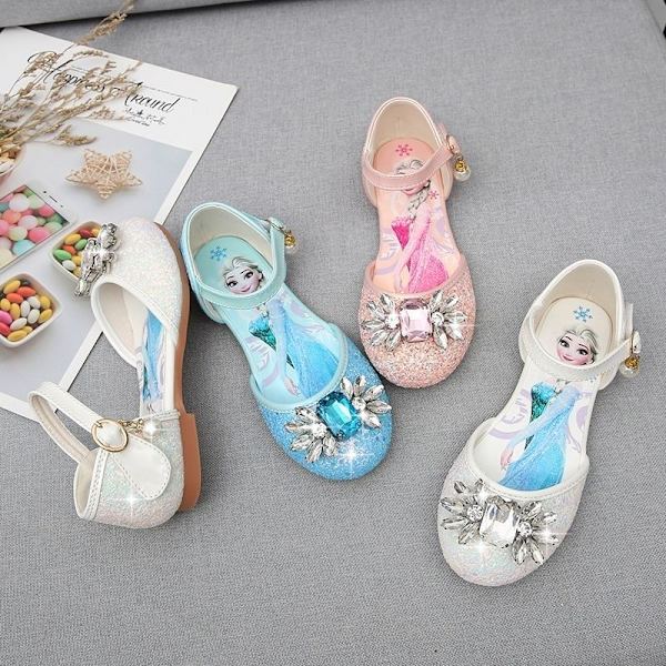 prinsessa elsa skor barn festskor flicka silverfärgad 18cm / size28
