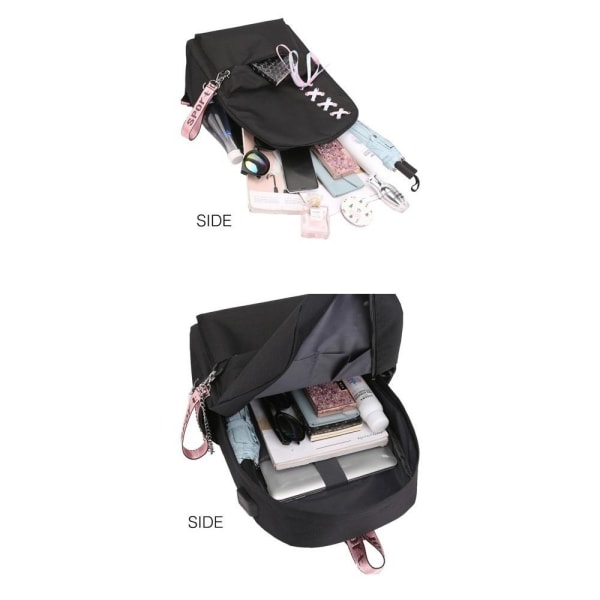 stitch rygsæk børn rygsække rygsæk med USB stik 1stk sort 3
