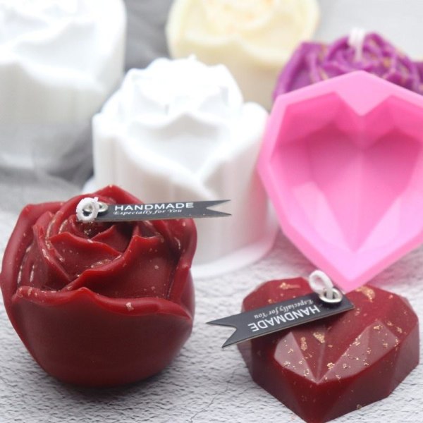 kynttilän muotit kynttilät DIY silikonimuotti kynttilän valmistus kynttilänsydän sydän