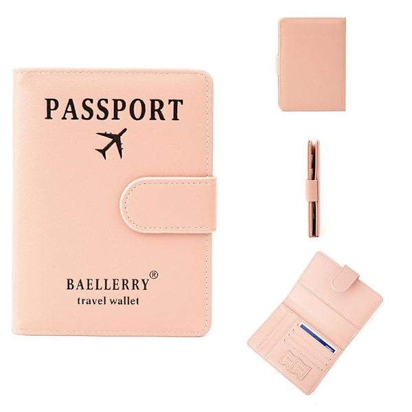 Baellerry RFID-blockerande passhållare med magnetisk stängning - rosa
