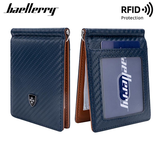 Baellerry Kulfiber RFID-blokerende slank pung med flere kortlommer sort