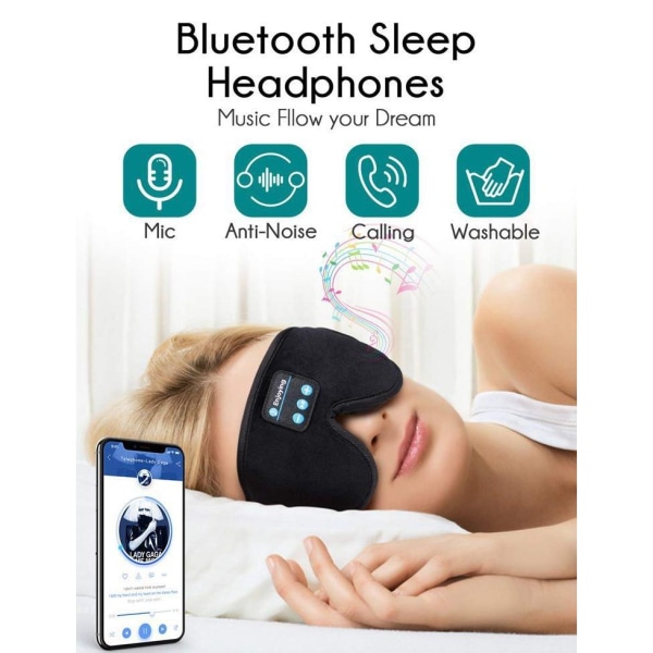 Ögonmask hörlurar sovhörlurar music eyemask sömnhörlurar trådlös Rosa