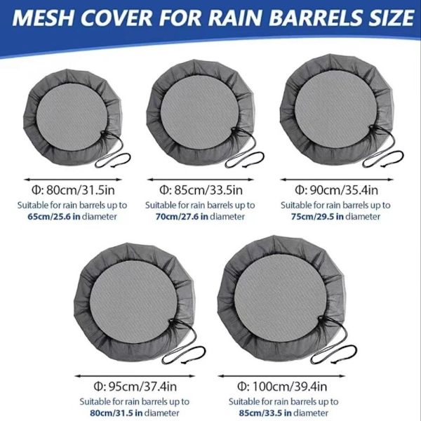 4 pack skyddande nät för vattentunna regntunna Diameter 100cm
