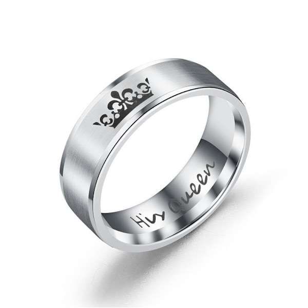 Titanstål Vintage Crown Ring - Classic King Queen Smycken Symbol 6mm stålfärg queen nr 8