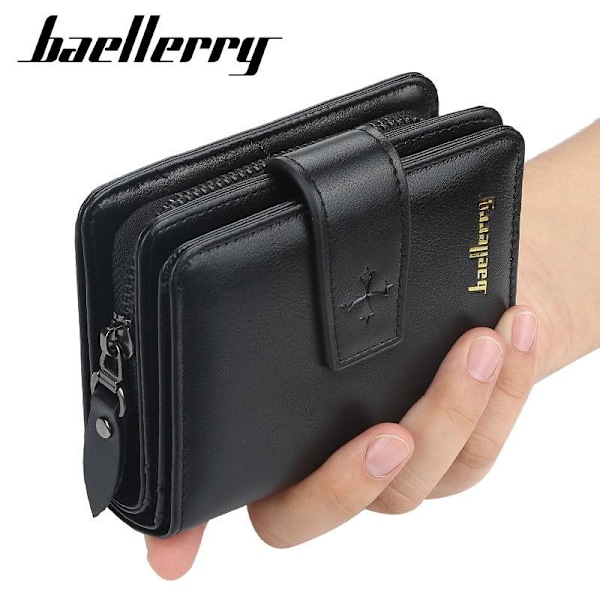 Baellerry Slim Tegnebog til Mænd - Multifunktionel Vertikal RFID- sort