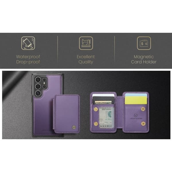 (Til Samsung Galaxy S20FE) 2-i-1 magnetisk tegnebogs etui med RFID-blokering og støttefunktion sort