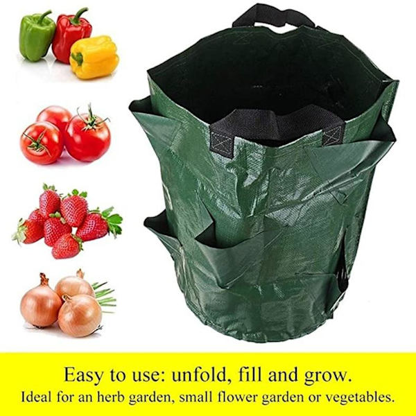 2-pak voksepose voksepose vækstboks mørkegrøn mørkegrøn 5 gallon 23*28 cm (3 åbninger)