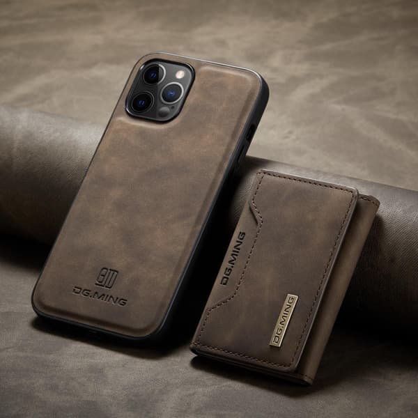 (For iPhone 15 Pro) DG.MING M2-serien avtakbart skinnfodral: 3-i rød