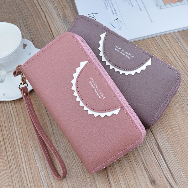 Baellerry PU läder dubbel blixtlås handväskor mode telefonväskor Röd 19.5cm*9.5cm*4cm